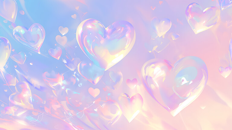 Burbujas jabonosas de corazón pastel fondo de pantalla de escritorio