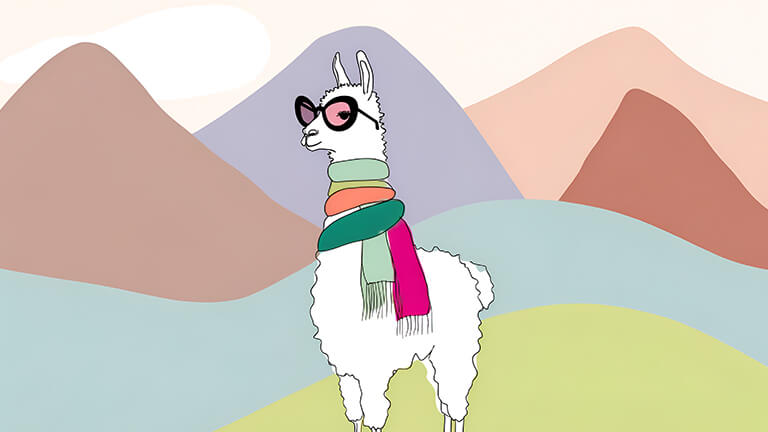 Lama élégant en lunettes écharpe fond d’écran couverture