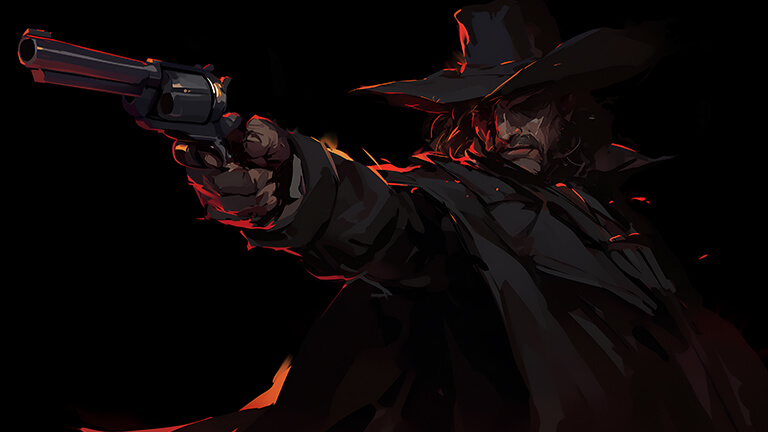 Van Helsing con pistola Cubierta de fondo de escritorio negro