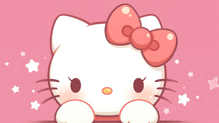 aesthetic hello kitty pink desktop wallpaper cover