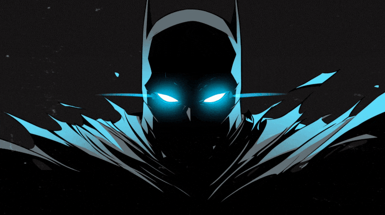 Batman bleu yeux brillants sombre gif couverture fond d’écran