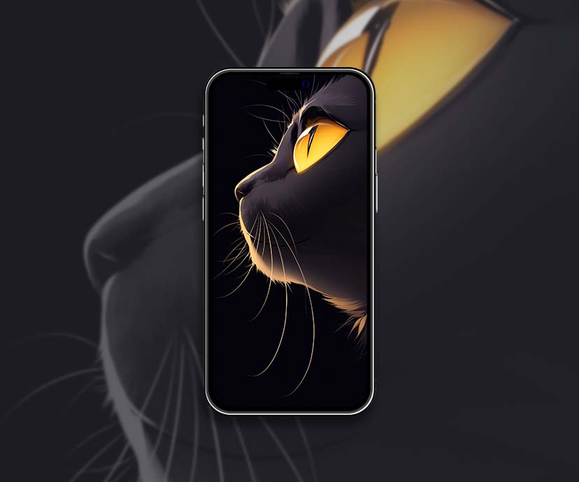 gato negro con ojos amarillos colección de fondos de pantalla negros