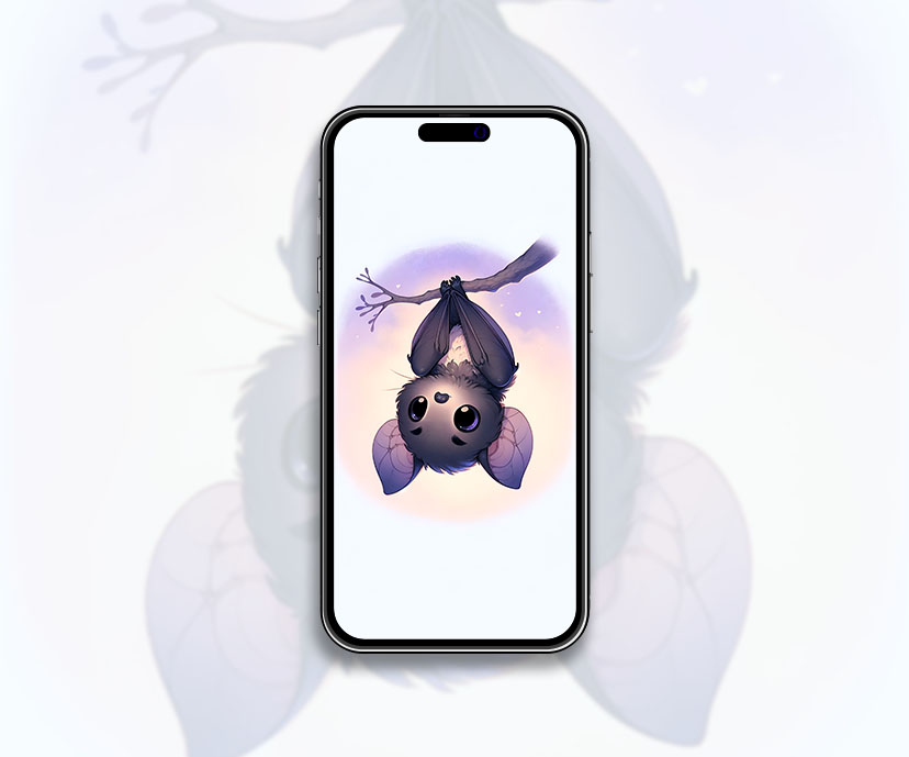 cute bat white wallpapers collection