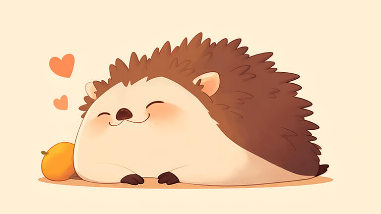 cute hedgehog smiling beige desktop wallpaper cover