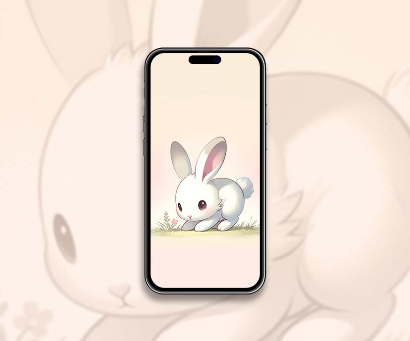 cute white bunny beige wallpapers collection