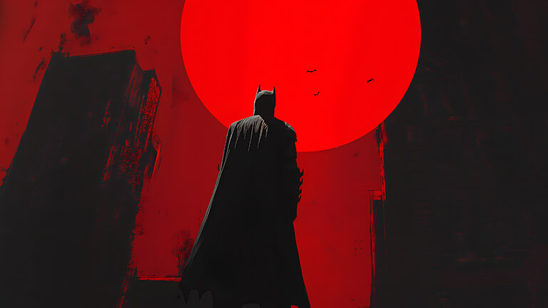 DC Comics Batman y Red Moon Portada de fondo de escritorio