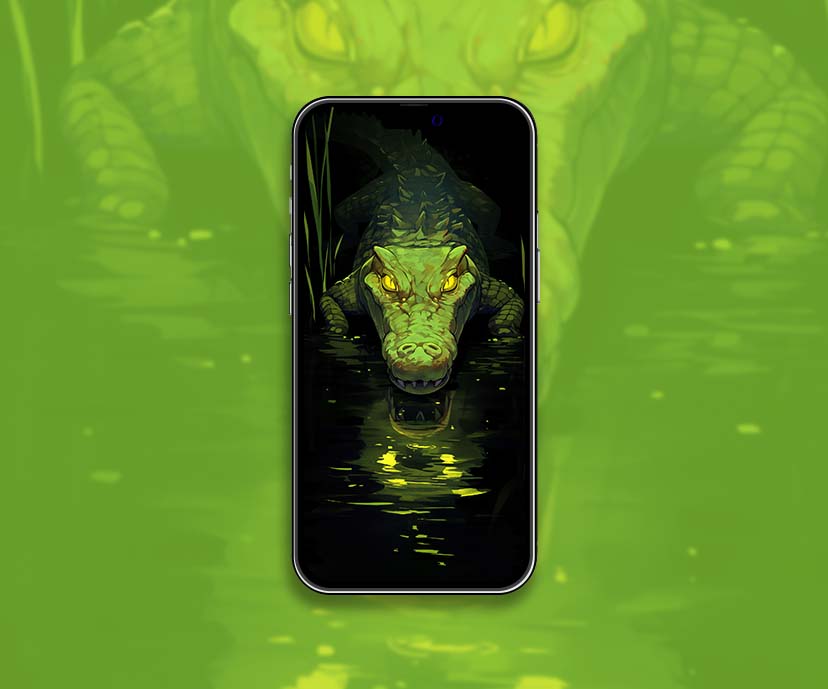 collection de fonds d’écran noirs d’alligator vert