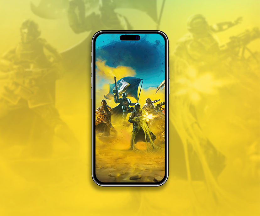 helldivers 2 gang yellow blue wallpapers collection