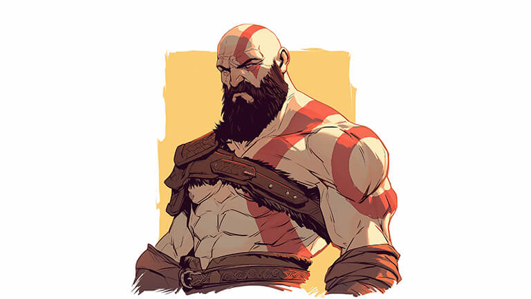 kratos god of war art desktop wallpaper cover