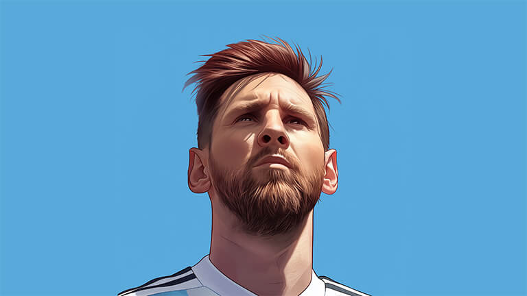 Lionel Messi Portada de fondo de escritorio azul