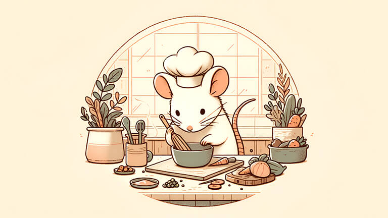 mouse chef cooking beige desktop wallpaper cover
