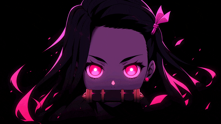 Nezuko Glowing Eyes Demon Slayer GIF Fond d’écran Couverture