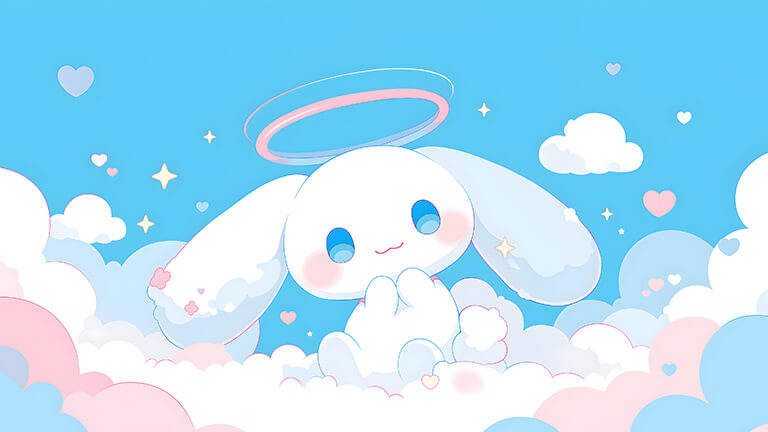 Sanrio Cinnamoroll dans les nuages couverture de fond d’écran