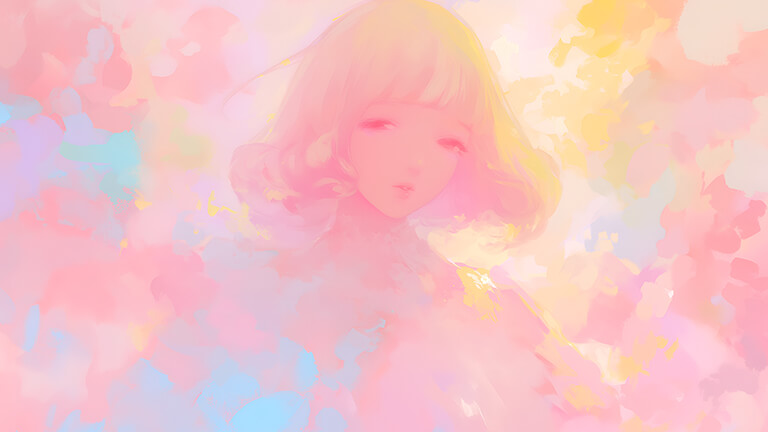 silhouette anime girl aura blurred desktop wallpaper cover