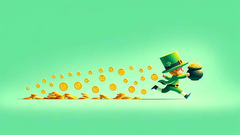 st patricks day leprechaun with pot of gold desktop wallpaper cover