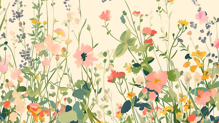 aesthetic spring flowers desktop wallpaper cover