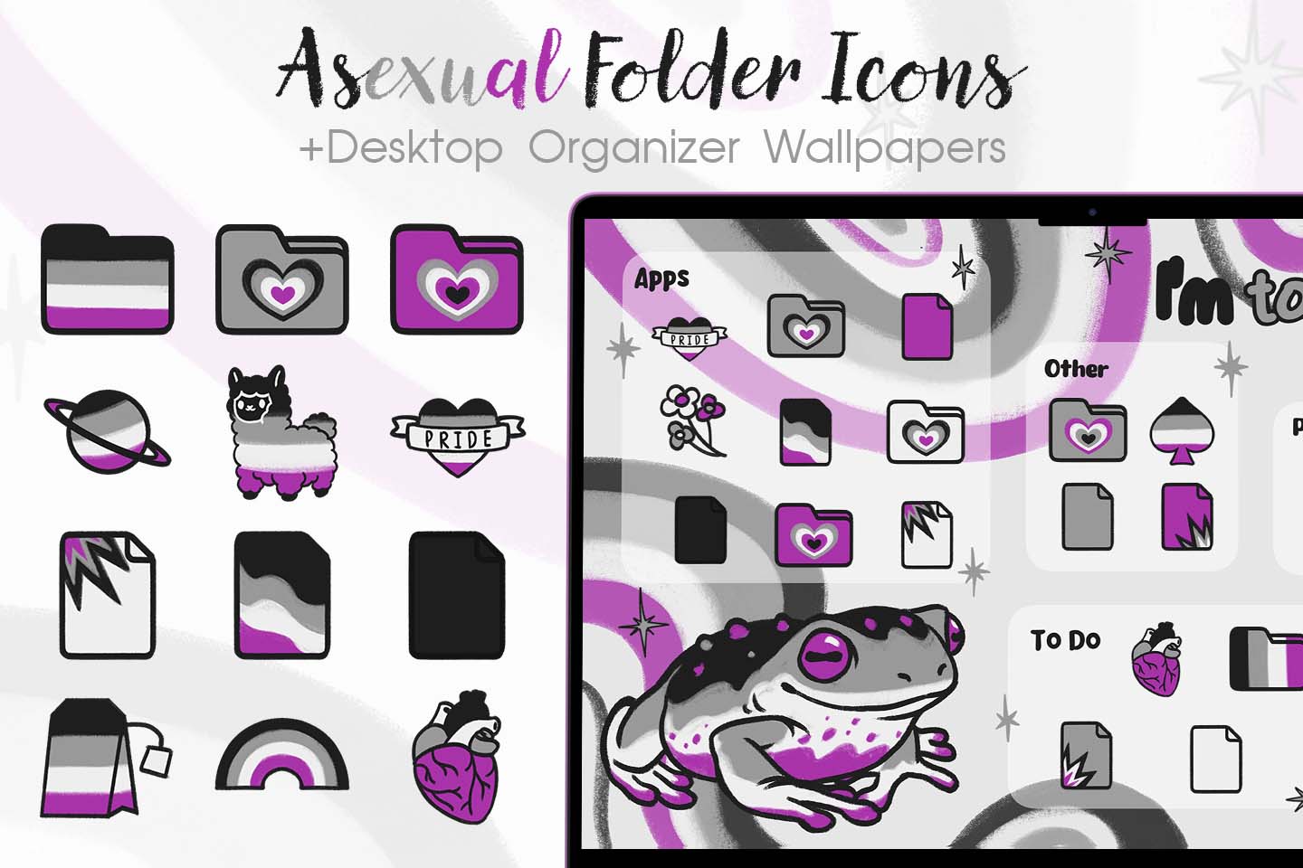 Pack d’icônes de dossier asexué