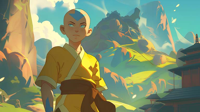 Avatar le dernier maître de l’air Aang belle couverture de fond d’écran