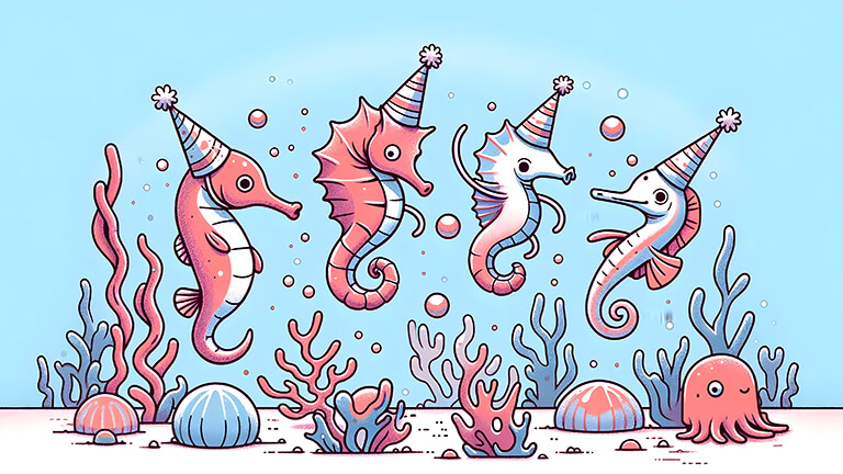 birthday party seahorse desktop wallpaper cover