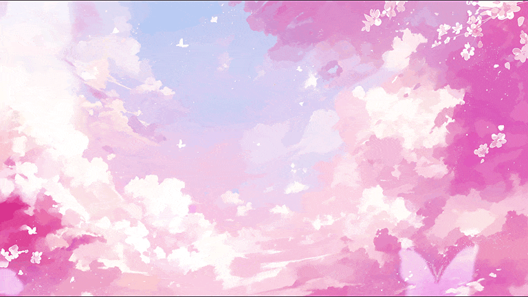 Papillons nuages roses gif fond d’écran couverture