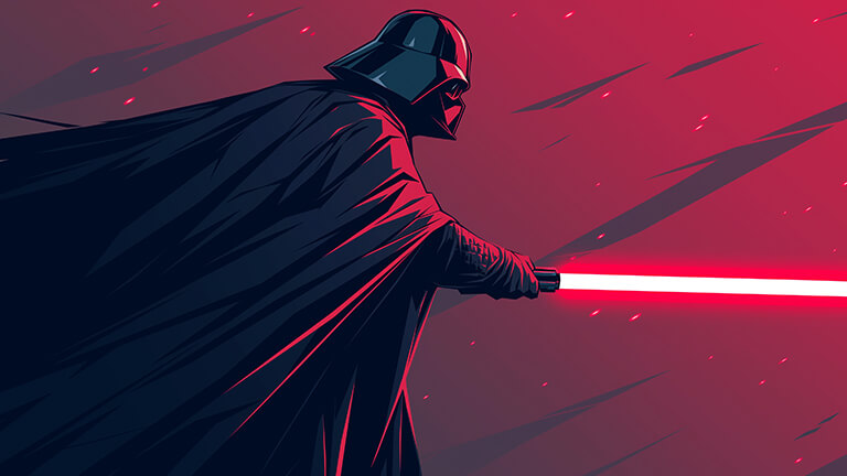Darth Vader con sable de luz Star Wars fondo de escritorio cubierta