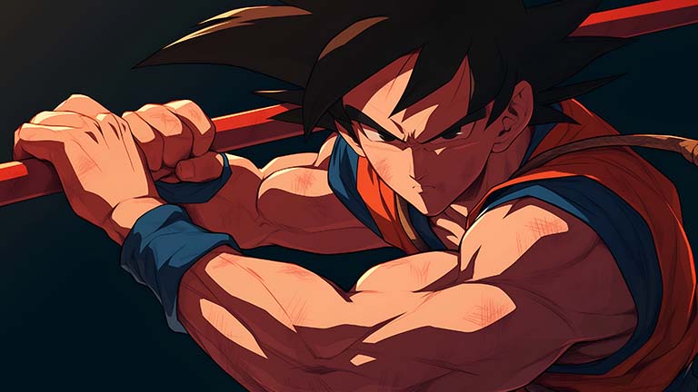 Goku con poste de alimentación DBZ Anime Cubierta de fondo de escritorio