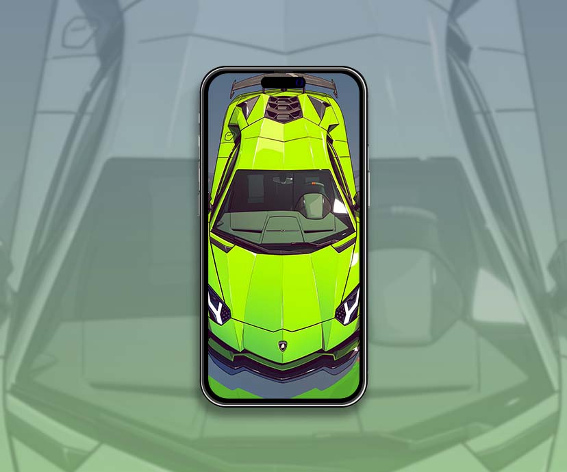 vert Lamborghini Aventador SVJ cool voiture fonds d’écran collection