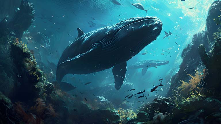 humpback whale aesthetic desktop wallpaper cover