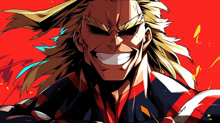 MHA All Might Red Anime Fond d’écran Couverture