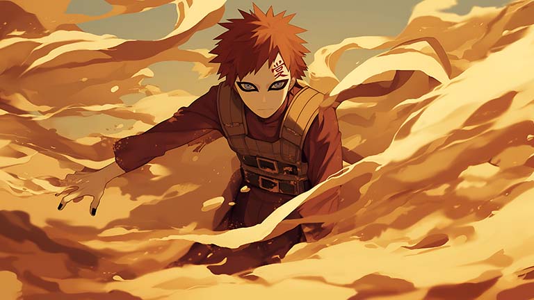 Naruto Gaara de la couverture de fond d’écran de l’anime de sable