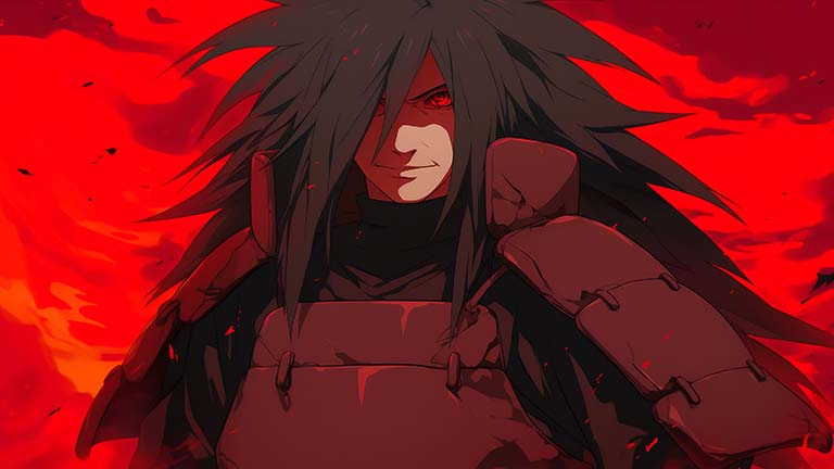 Naruto Madara Rouge Anime Fond d’écran Couverture