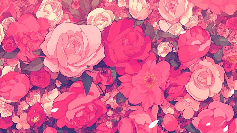 Couverture de fond d’écran floral rose