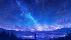 Starry Night Sky Blue Desktop Wallpaper - Starry Sky Wallpaper 4k