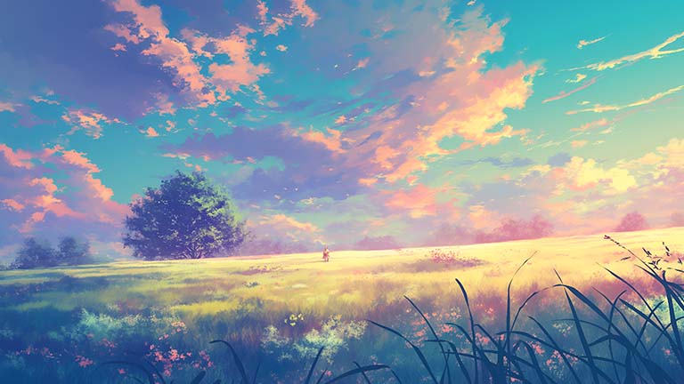 stunning pastel field aesthetic desktop wallpaper cover