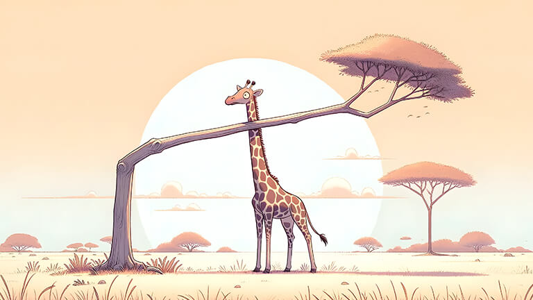 surprised giraffe in desert desktop wallpaper cover