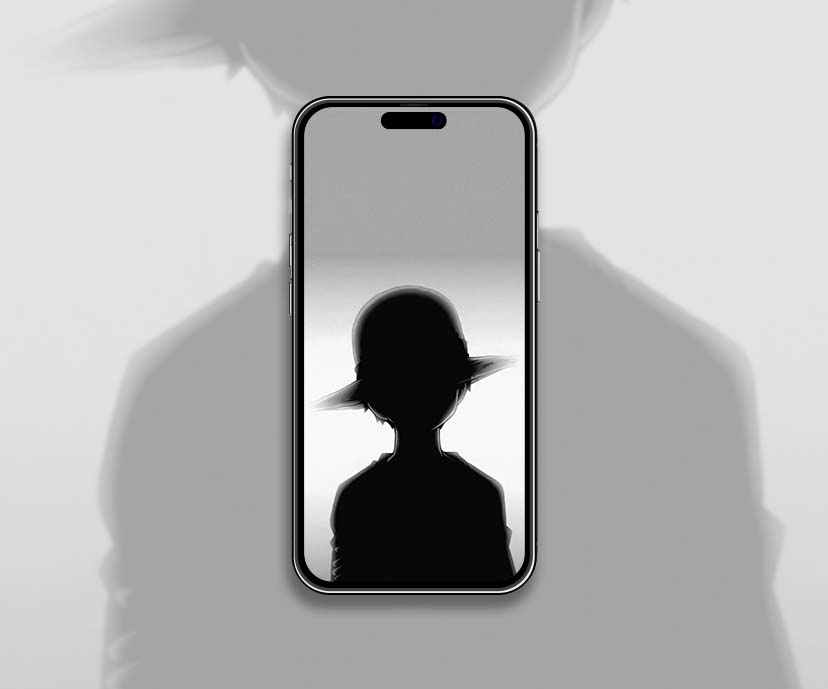 monkey d luffy silhouette grey wallpapers collection