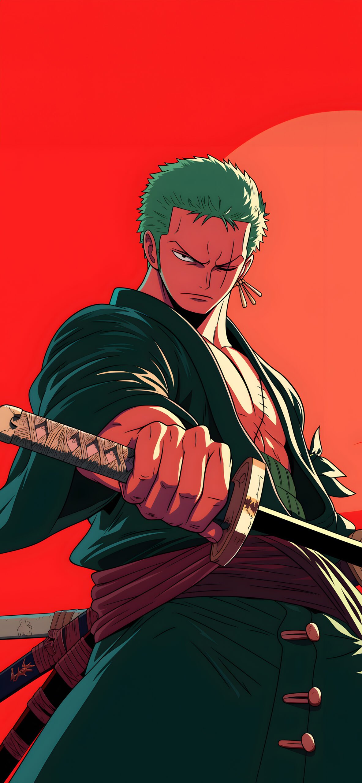 ⚔️ Roronoa Zoro Cool Red Wallpaper - Cool One Piece Wallpaper