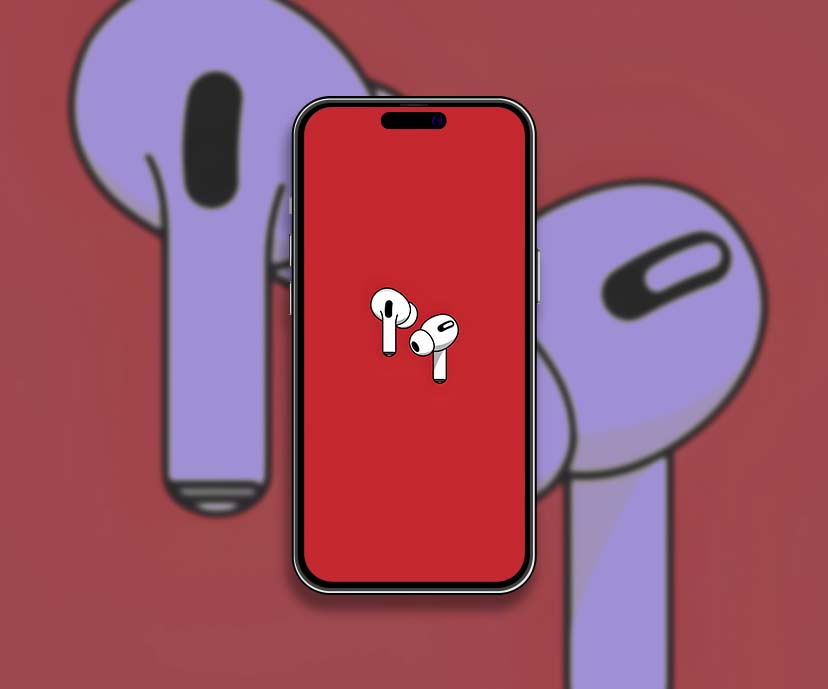 airpods red minimalist wallpapers collection