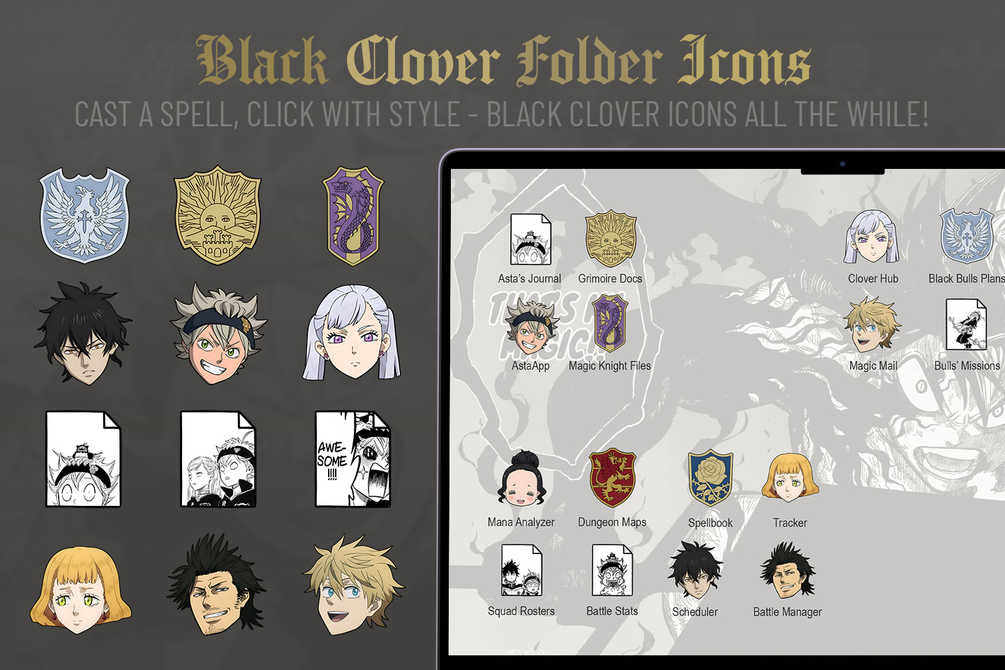 black clover folder icons pack