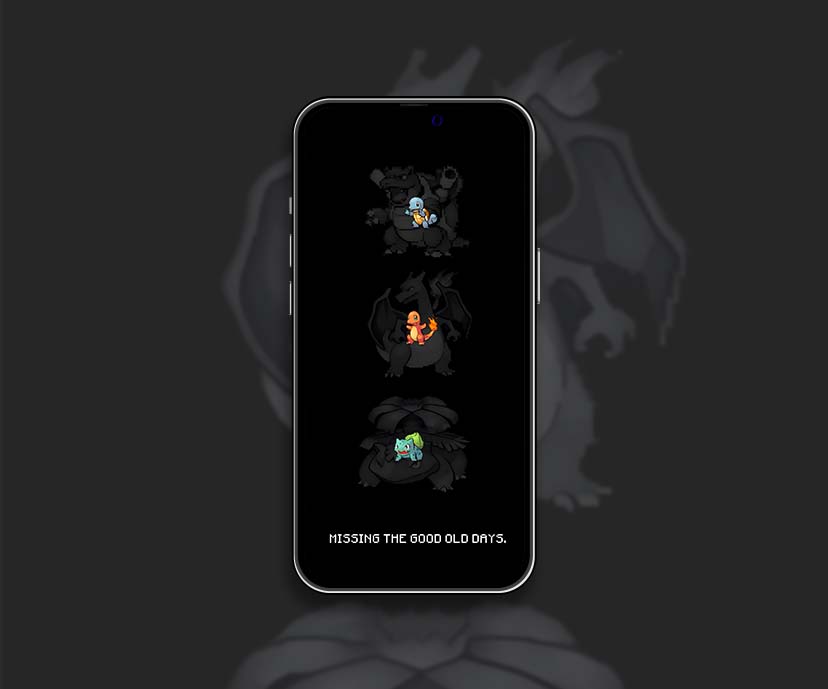 classic pokemon starters black wallpapers collection