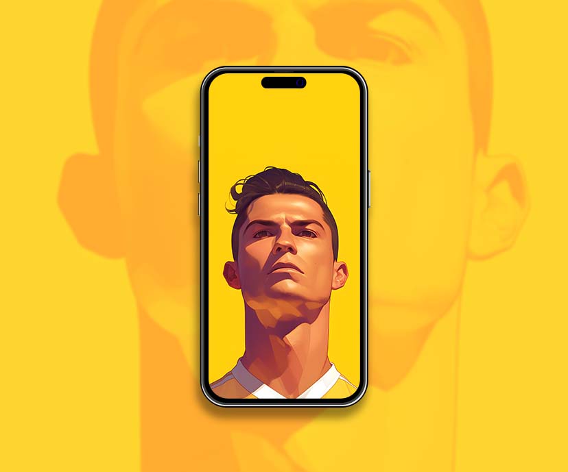 Collection de papiers peints jaunes Cristiano Ronaldo
