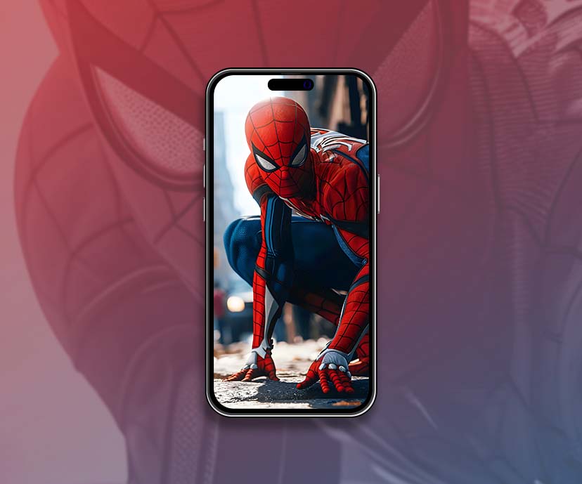 crouching spiderman street wallpapers collection