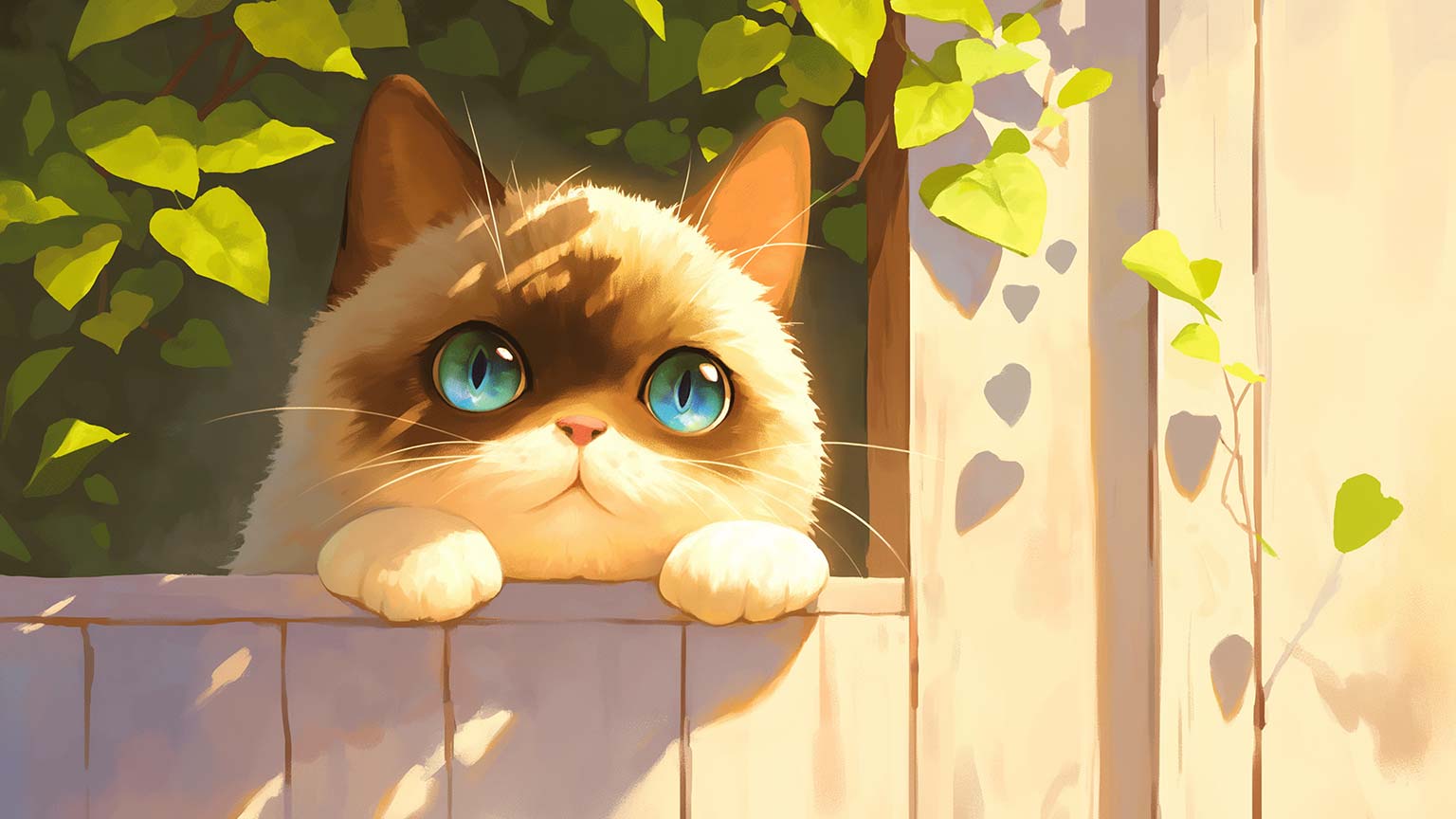 Cute Cat with Blue Eyes Desktop Wallpaper - Cute Cat Wallpaper 4K