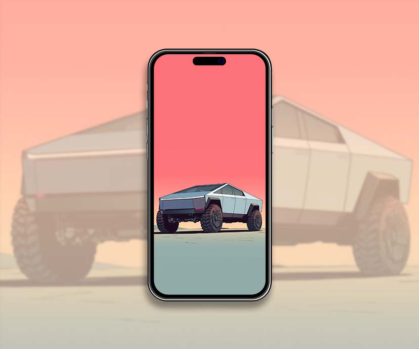 cybertruck pink background wallpapers collection