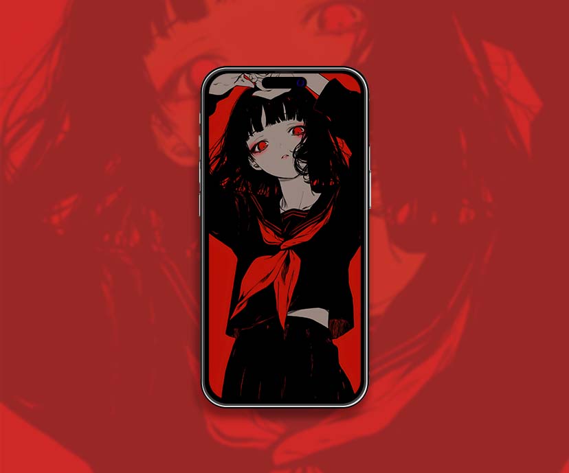 🔴🌑 Dark Anime Girl Red Eyes Wallpaper - Wallpapers Clan