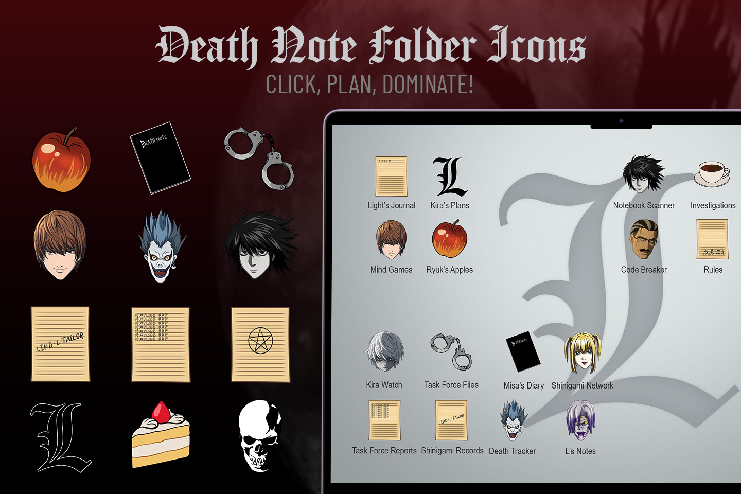 death note folder icons pack