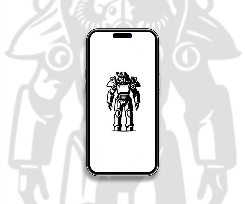 fallout power armor minimalist wallpapers collection