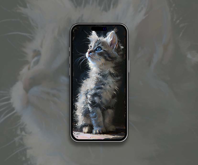 fluffy cat painting aesthetic wallpapers collection