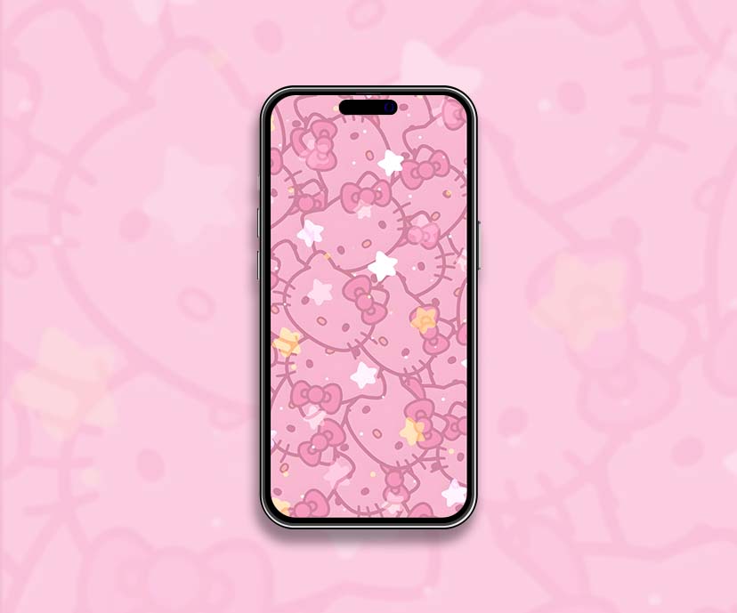 hello kitty cute stars pattern wallpapers collection