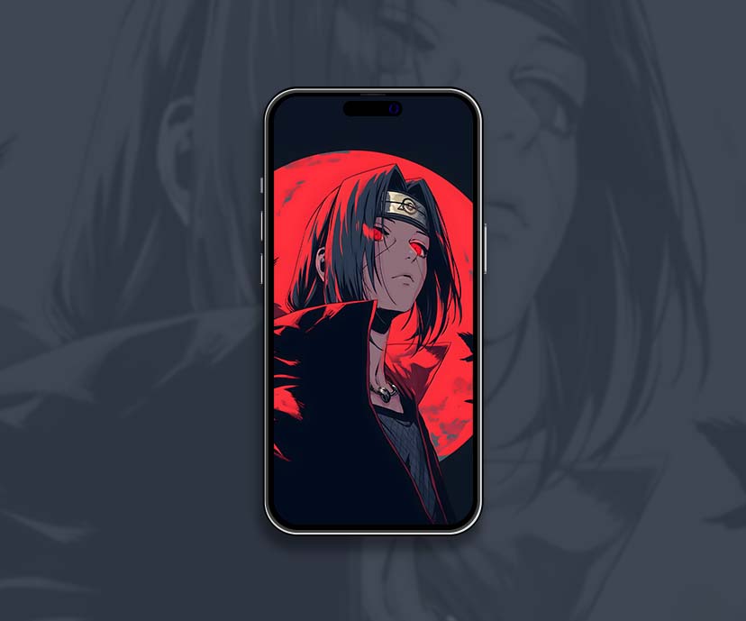 itachi red moon silhouette wallpapers collection